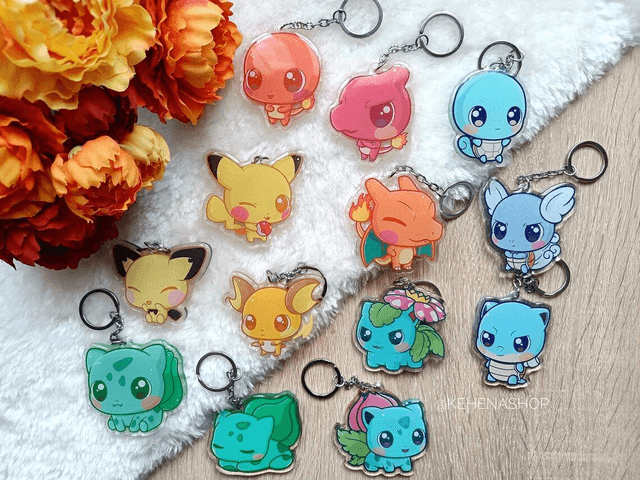Llavero/Keychain Pokemon (Bulbasaur, Squirtle, Charmander, Pikachu)