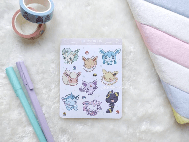 Eeveevolutions  - Pokemon - Sticker Sheet