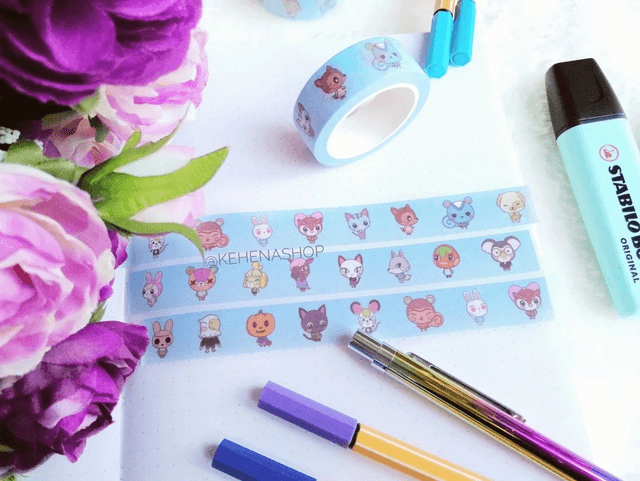 Animal Crossing Blue Washi Tape